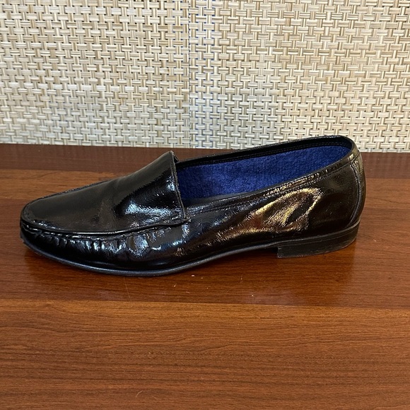 🌟HP🌟VTG 1980s-90s Johnston & Murphy Black Patent Leather Slip on Loafers 9M - Picture 5 of 12